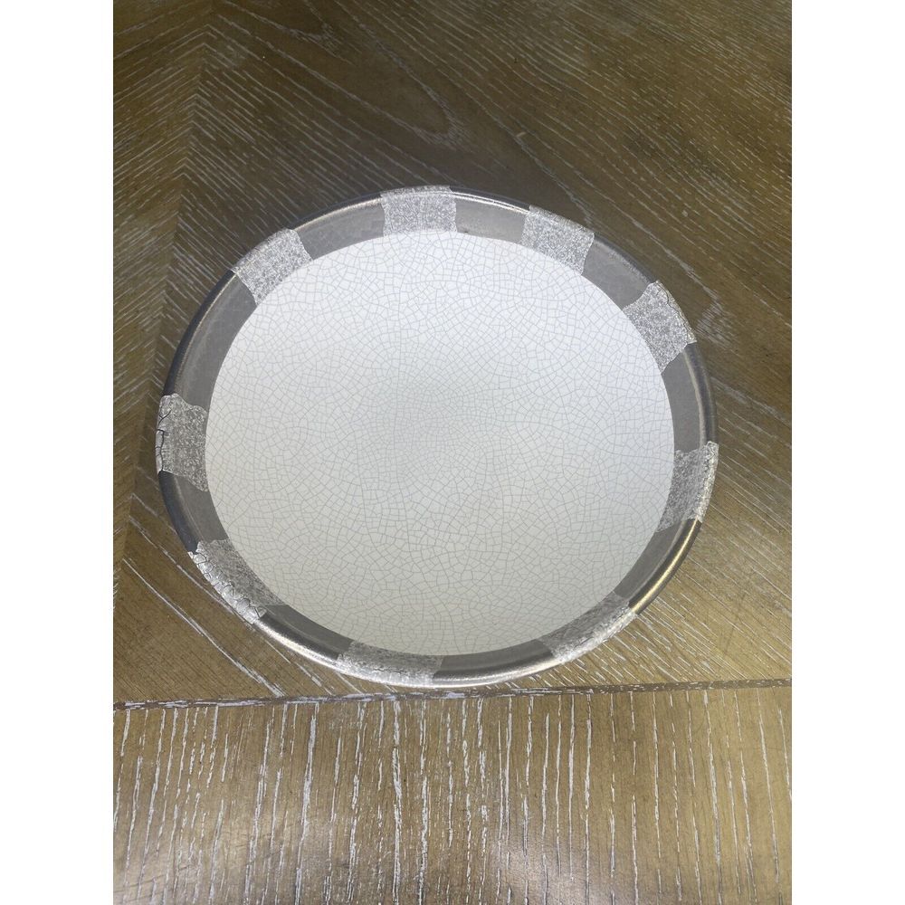 Michael Wainwright Art Pottery Ceramic Bowl Platinum Crackle Ivory Gray - Picture 5 of 15